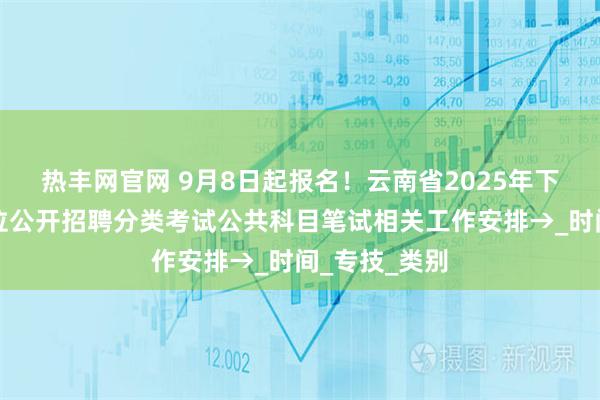 热丰网官网 9月8日起报名！云南省2025年下半年事业单位公开招聘分类考试公共科目笔试相关工作安排→_时间_专技_类别