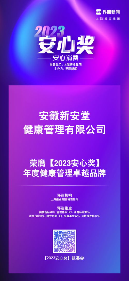 安徽新安堂健康管理荣获 年度健康管理卓越品牌